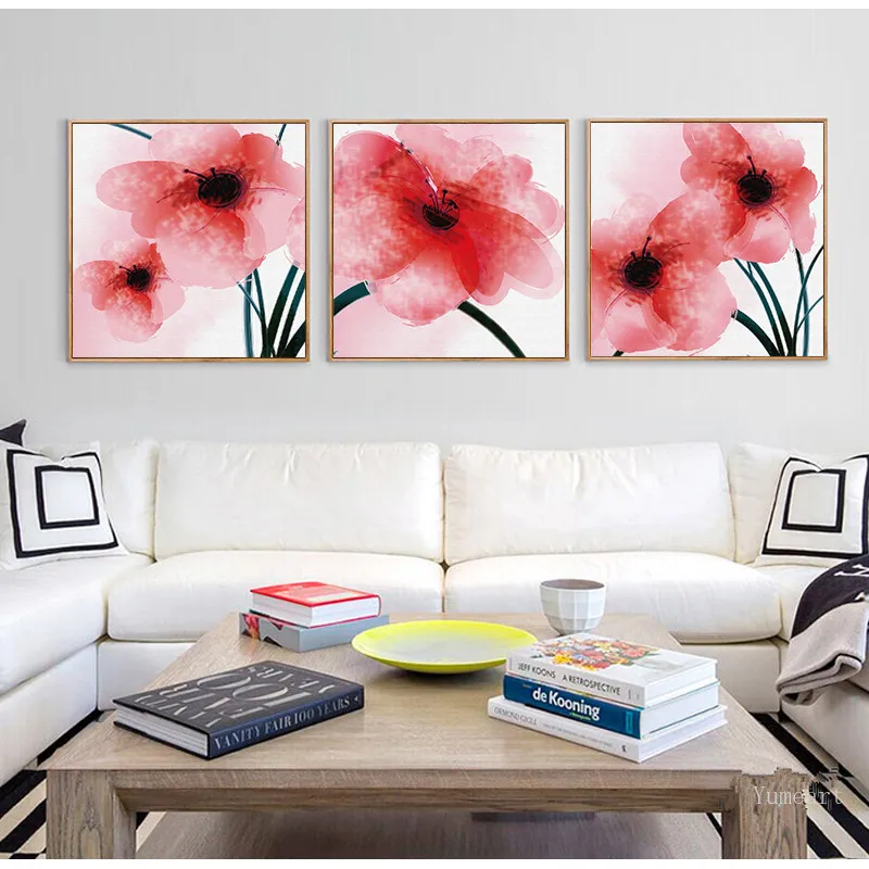 YUMEART розовый романтичный цветок Винтаж Плакаты Художественная печать на холсте