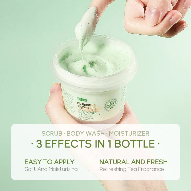 

Body Scrub Green Tea 100g Exfoliating Scrub Deep Cleansing Pore Acne Treatment Exfoliating Gel Brightening Whitening Body Scrub