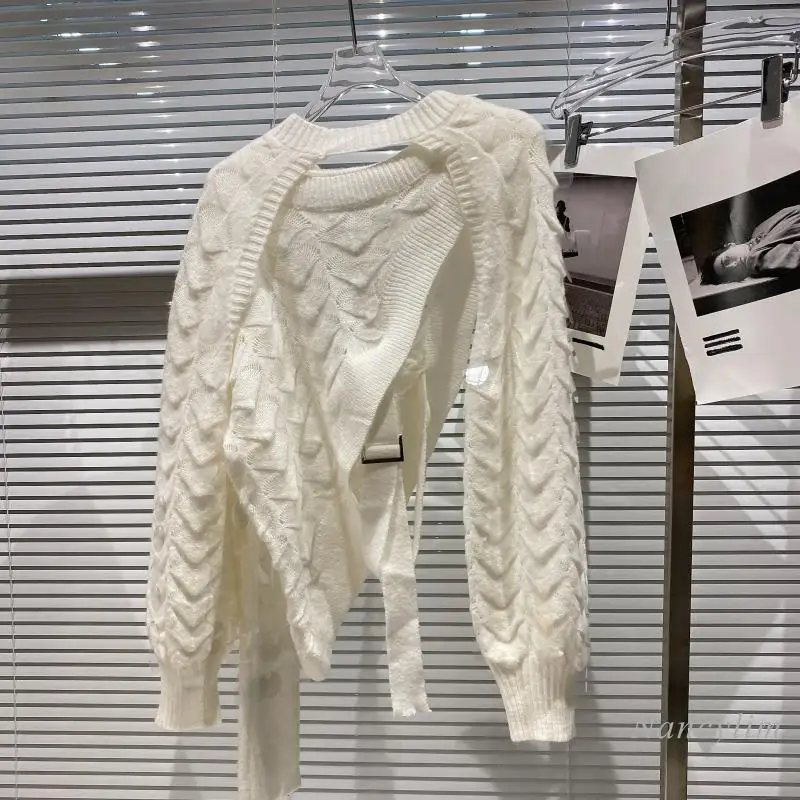 

Sexy Sweater Women 2021 Autumn New Large Sequined Shiny Shawl Vest Knitted Jumper Two-Piece Lady Top White Black