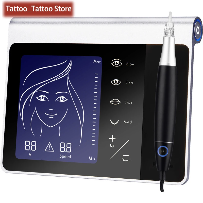

Top Quality Electric Swiss Motor Tattoo Machine Kit Digital Permanent Makeup Eyebrow/Lips/Eyeliner/MTS With Cartridges 1/3/5R
