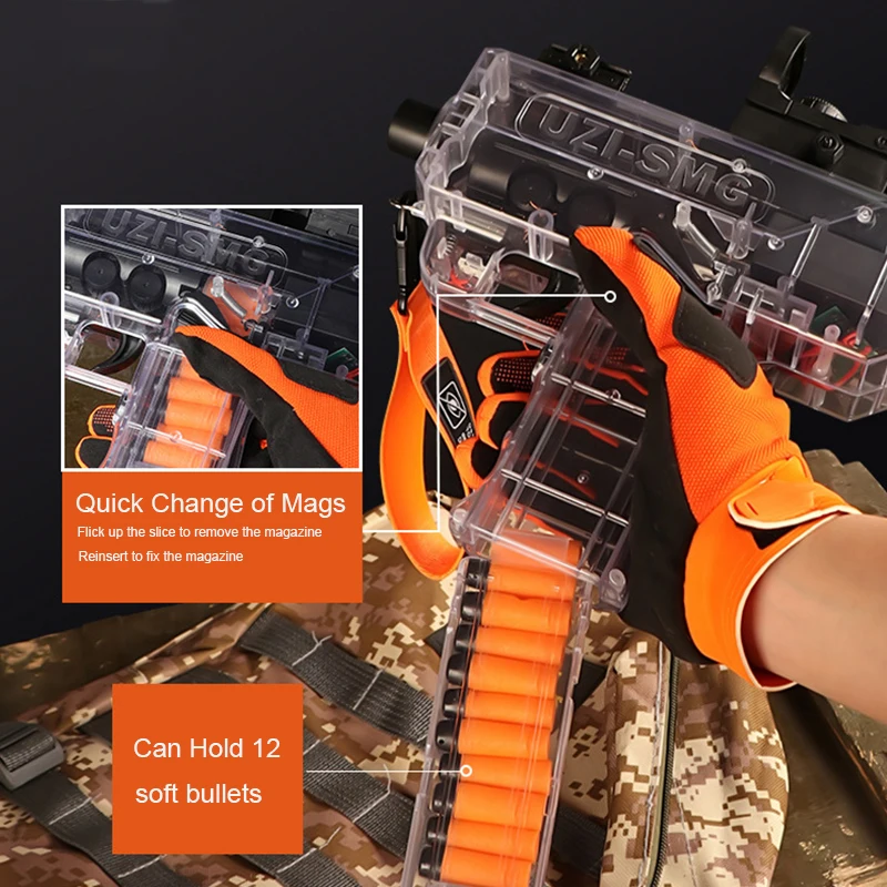 UZI Assault Rifle Toy Guns Soft Hole Darts Bullet Gun Kids Gifts Weapon Electric Burst Shoot Outdoor Shooting Games Toys for Boy | Игрушки и