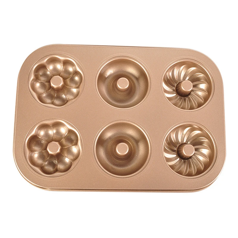 6 отверстий противень для выпечки сверхмощный круглый пончик из углеродистой