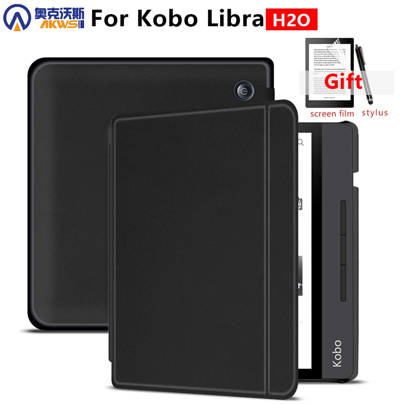 Чехол для Kobo Libra H2O 2019 N873 тонкий чехол EBooks защитный из искусственной кожи с