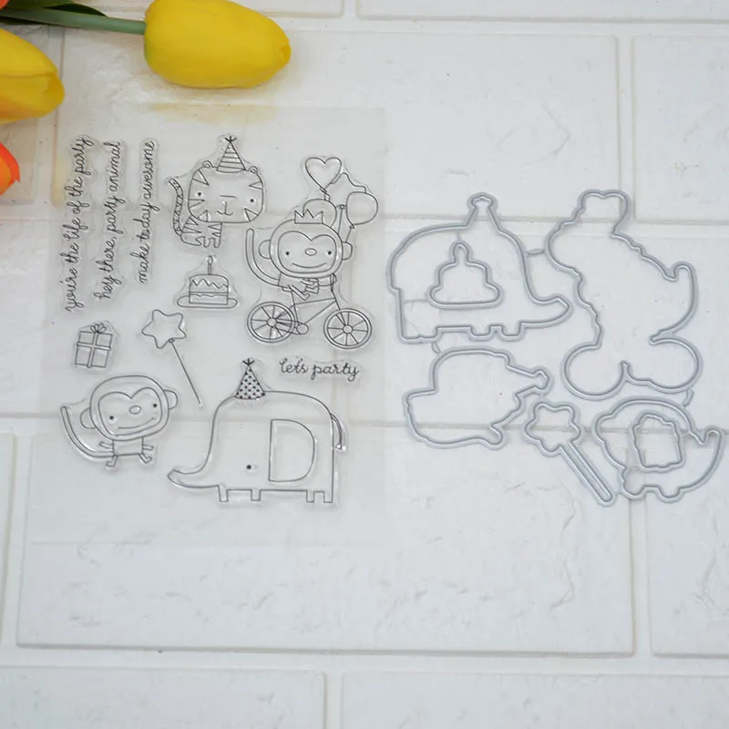 Вечерние животных прозрачный штамп/координацию под давлением для DIY