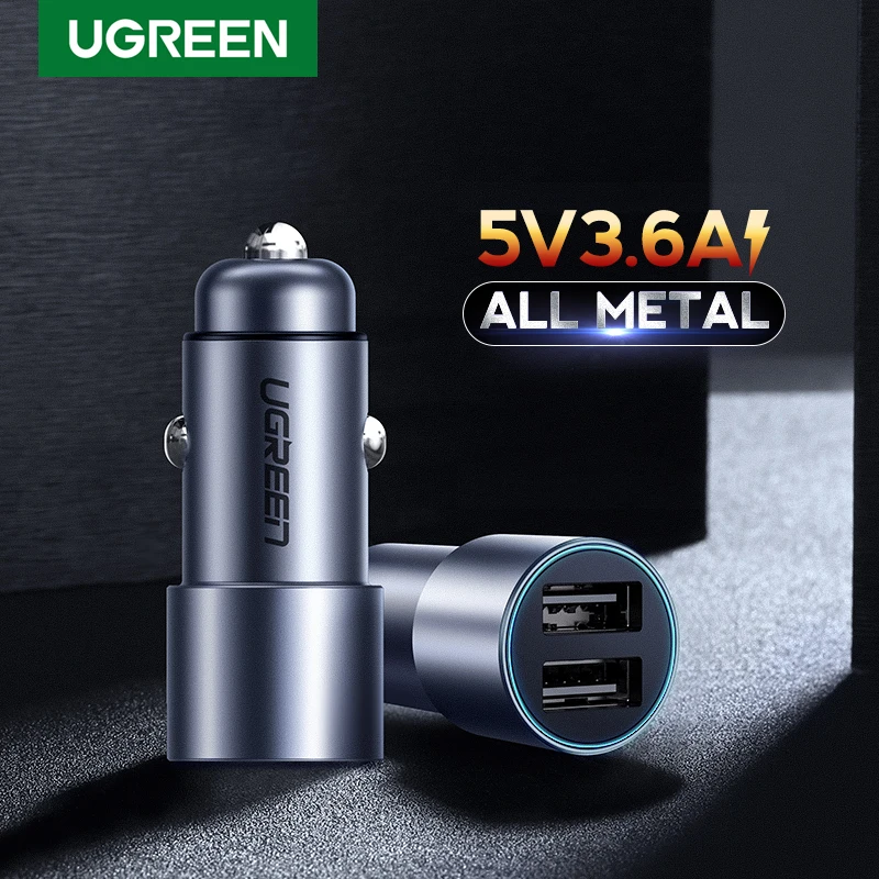 Автомобильное зарядное устройство Ugreen 5 в 3 6 а с двумя металлическими usb портами