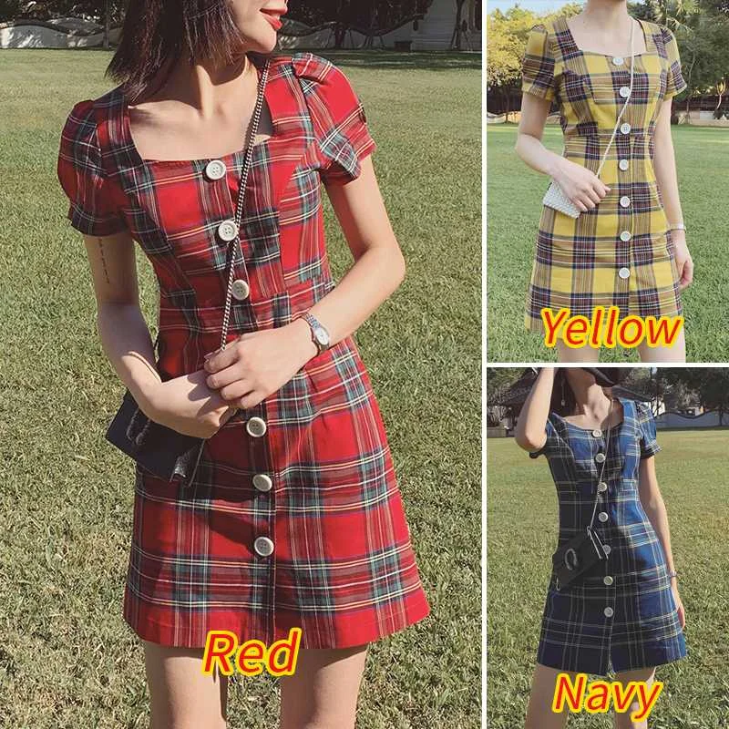 

Puff Sleeve Dress Women Sexy Square Collar Party Mini Dress 2021 VONDA Holiday Beach Sundress Femininas Vestidos Robe Femme
