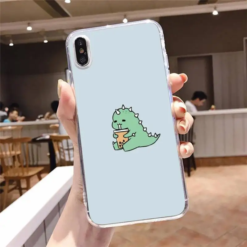 

Little dinosaur Cartoon friends Phone Case Transparent soft For iphone 5 5s 5c se 6 6s 7 8 11 12 plus mini x xs xr pro max