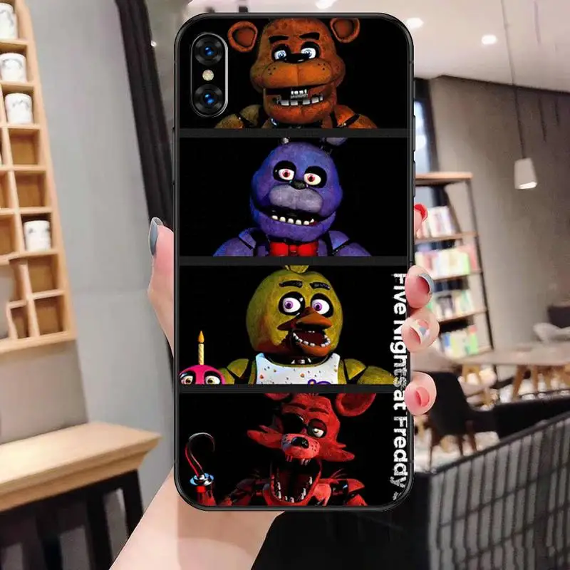 

TOPLBPCS Fnaf Animatronics Phone Case For Black-Iphone 5s 6 6s 7 8 11 12 X Xs Xr Pro Plus Max Mini Fundas Cover