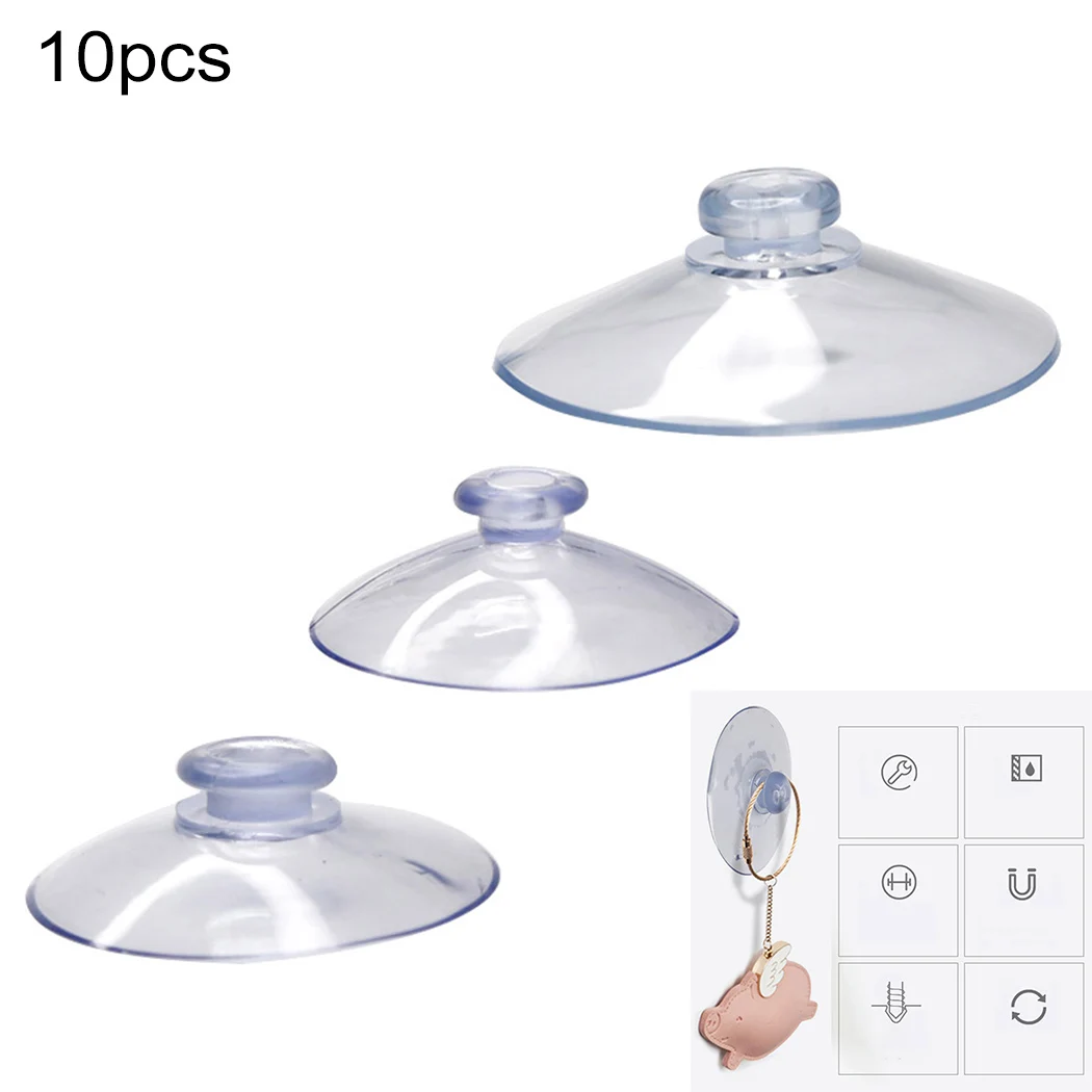 

10pcs Clear Sucker Rubber Suction Cups Mushroom Head Silicone Powerful Suction Cup Wall Hook Kitchen Bathroom Glass Home Decor