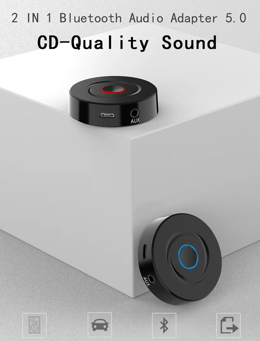 Новинка 3,5 мм AUX аудио беспроводной Bluetooth 5,0 передатчик приемник 2 в 1 адаптер стерео аудио для ТВ ПК автомобильный динамик музыка