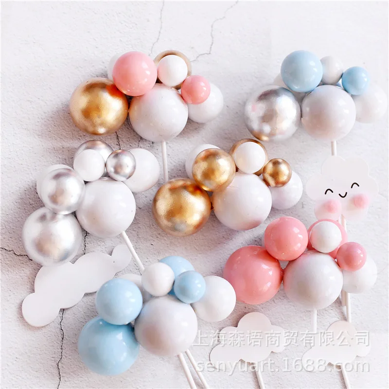 Милый розовый воздушный шар облако торт Топпер 5 цветов стили с 1-й сладкий день