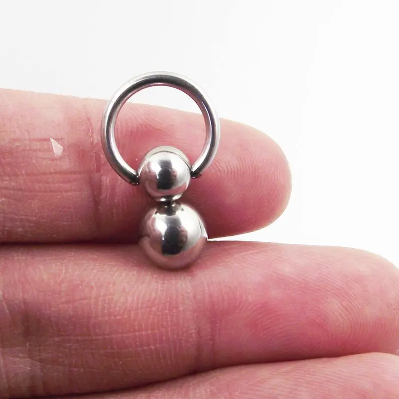 1 шт. ПА кольцо для сосков губы из нержавеющей стали двойной шар cucurbit gourd бровей