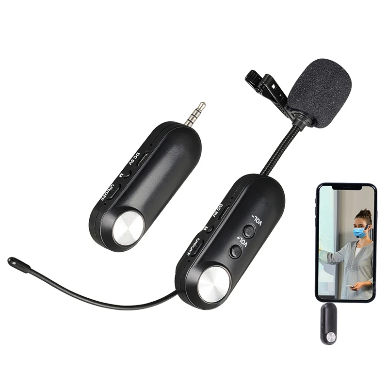 

Wireless Microphone Clip-on Collar Tie Microphone Mobile Cell Phone Microphone Mic for Camera Recording