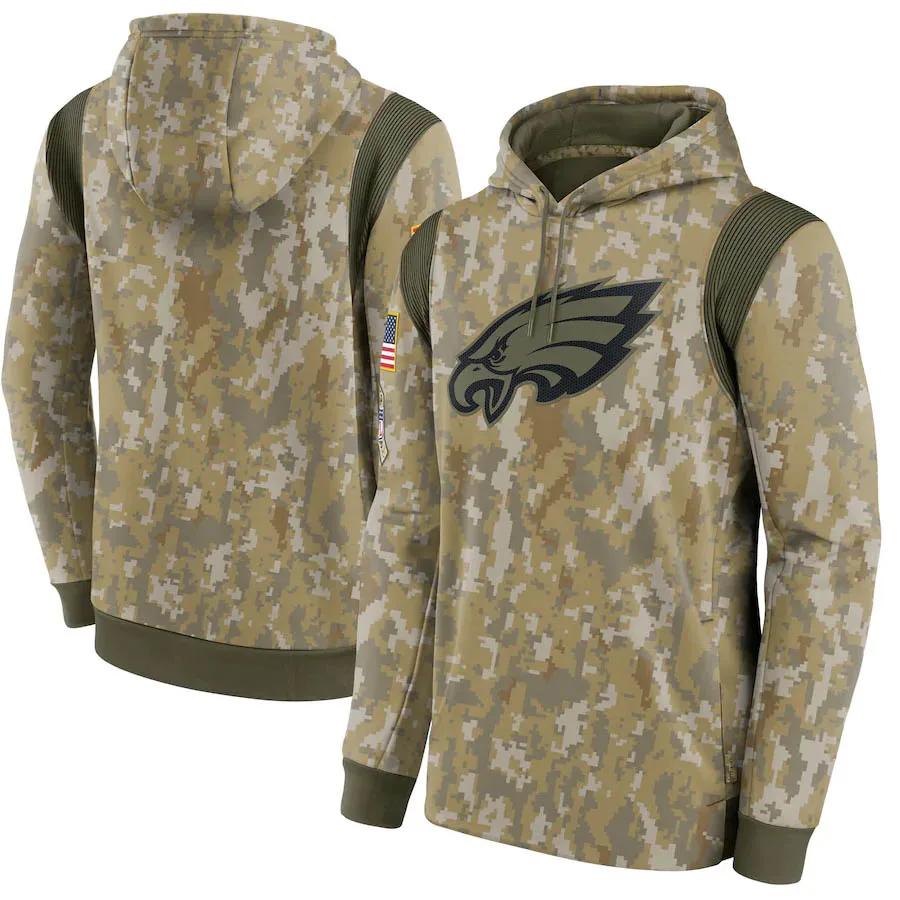 

camouflage Philadelphia Sweatshirt Eagles 2021 Salute To Service Therma Performance Pullover Quality Oversized Hoodie Olive Camo