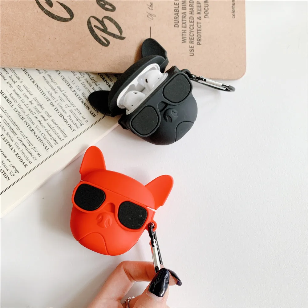 Модный чехол с французскими наушниками Jarre Aerobull Bulldog для Apple Airpods 2 1 Беспроводная