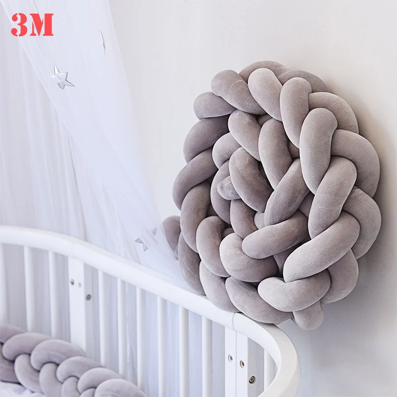 3M 8H 1 шт., 2 м/3 м, для новорожденных, детская кроватка, бампер, кровать, бампер, узел, декор для детской комнаты, для новорожденных, кровать, бампер, длинная плетеная Подушка, узел, кроватка - Цвет: 3M 8H