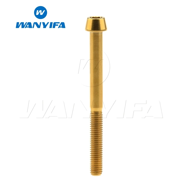 M5x55 Gold Wanyifa Винт С Титановым болтом M5x9 15, 16, 18, 20, 25 30 35, 40 45 50 55 60 мм конической головкой для велосипеда кронштейн руля велосипеда части - Цвет: M5x55 Gold
