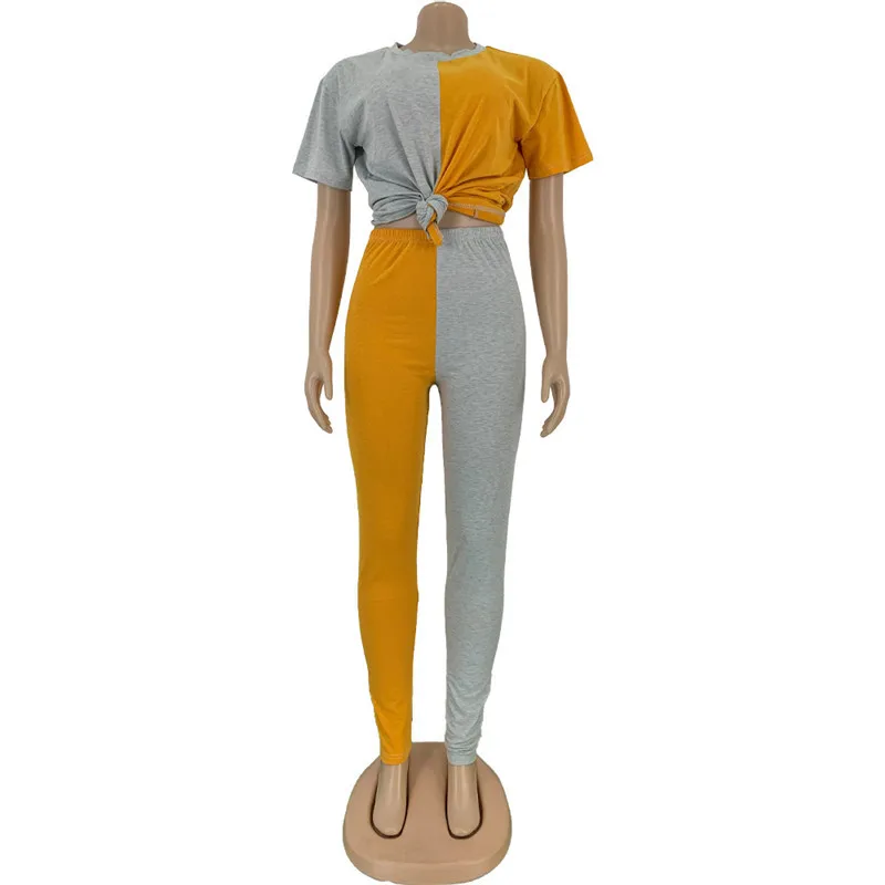 Женский спортивный костюм из двух предметов Повседневная футболка и брюки |