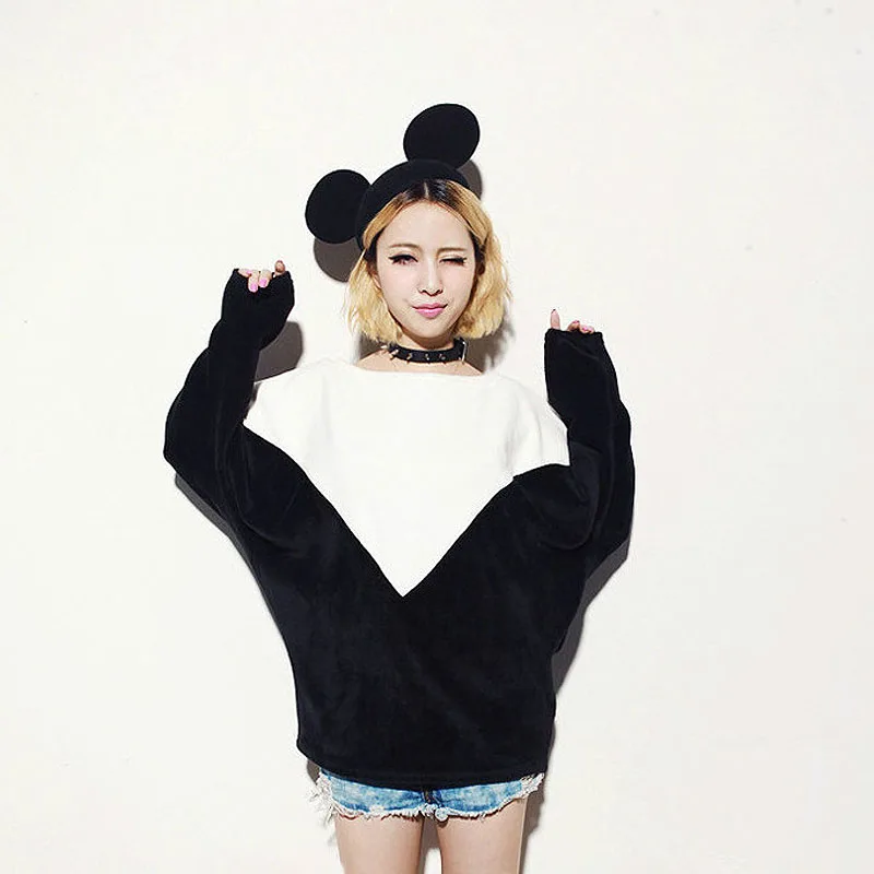 Милый берет шапки с ушками Микки шерстяная фетровая шляпа женская модная