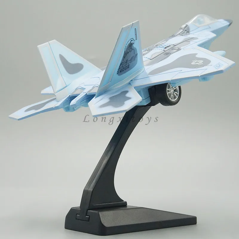 Модель литая самолета модель US F-22 Raptor Jet Fighter игрушка со звуком и светильник 1:87 |