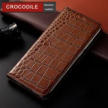 Crocodile Genuine Leather Case For Huawei Honor 9 10 10i 20 20s 20i 30 30S V9 V10 V20 V30 V30 9X 10X Pro Lite Flip Cover