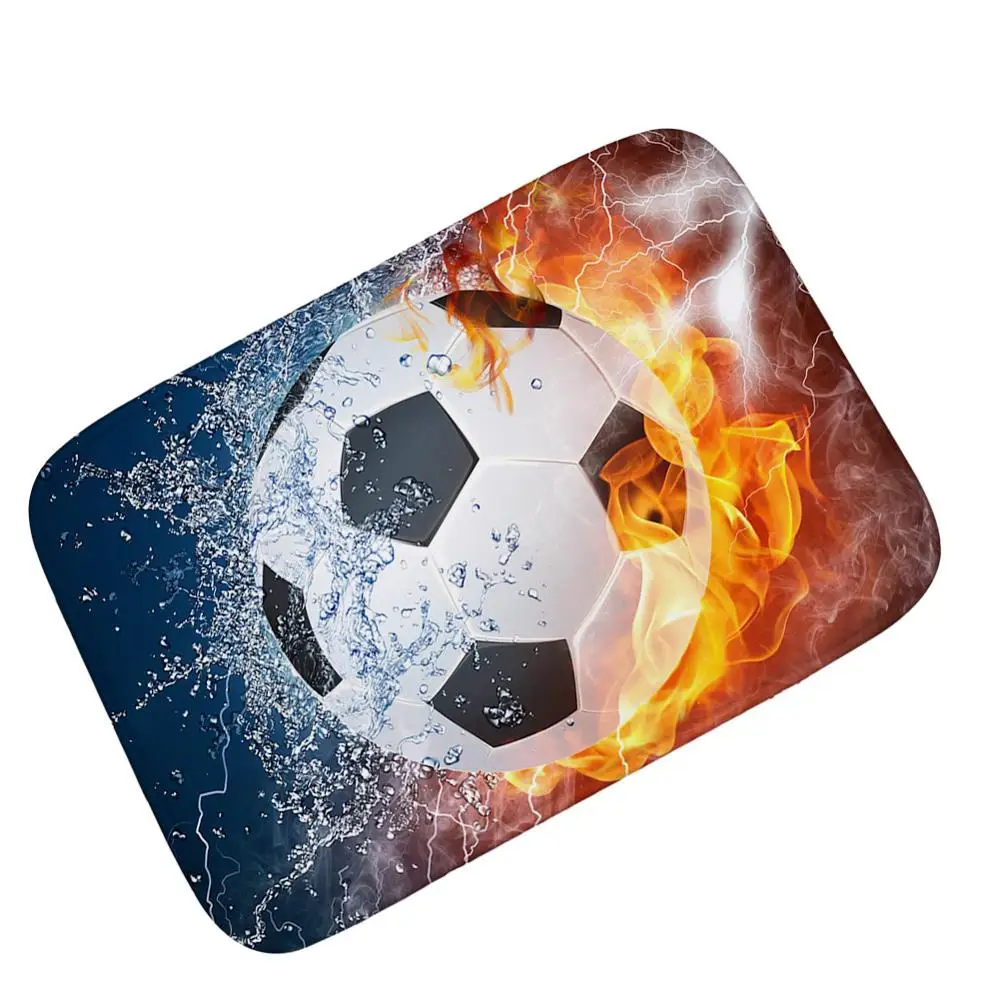 

Football Pattern Carpets For Living Room Bedroom Soccer Baseball Sports Door Mat Bath Non-slip Uptake Entrance Rug Kitchen Water