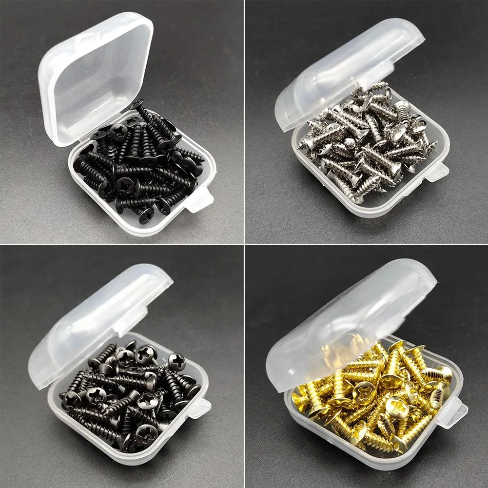 

50PCS Guitar Pickguard Scratchplate Screws With Box For ST Electric Guitar Bass Guard Plate Mounting Screws 3*12mm With Box