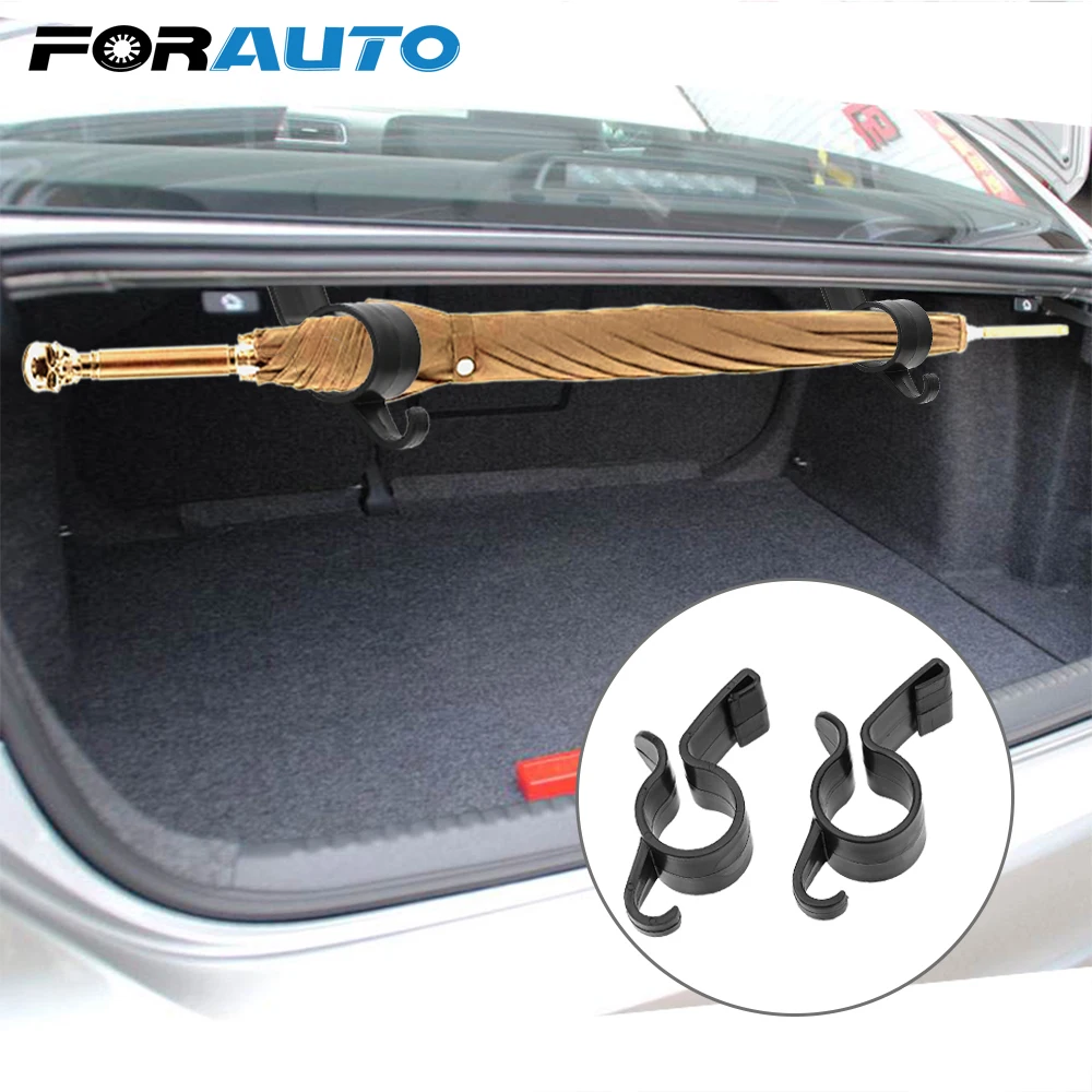 FORAUTO 2 шт. держатель для зонта зажим крючки органайзер для багажника авто автомобиль задний багажник Монтажный кронштейн полотенце крюк зонтик зажим для подвешивания