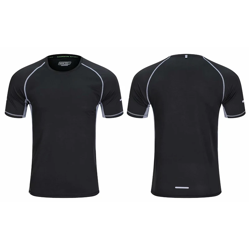 Белая мужская футболка для бега с коротким рукавом и круглым вырезом|Футболки