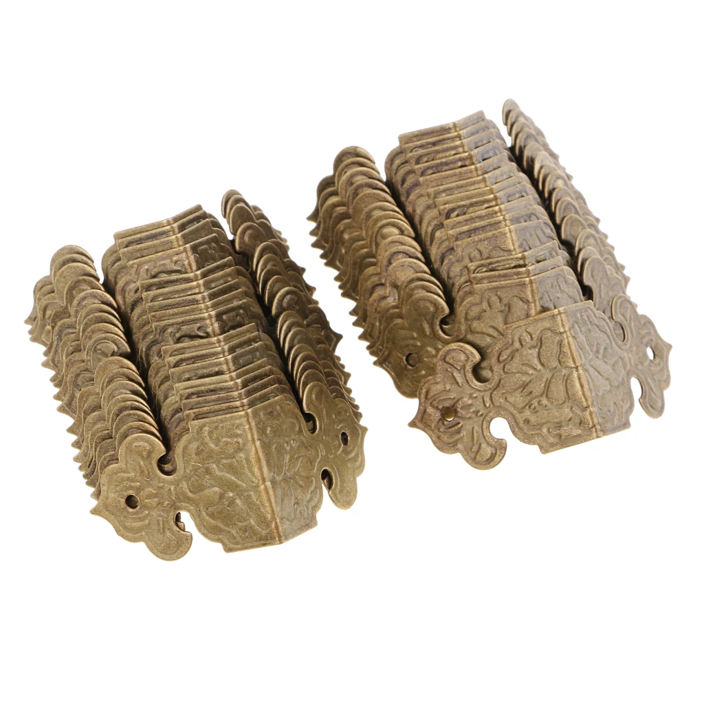 

30 Pieces Antique Metal Table Wood Chest Case Box Jewelry Box Cabinet Guard Edge