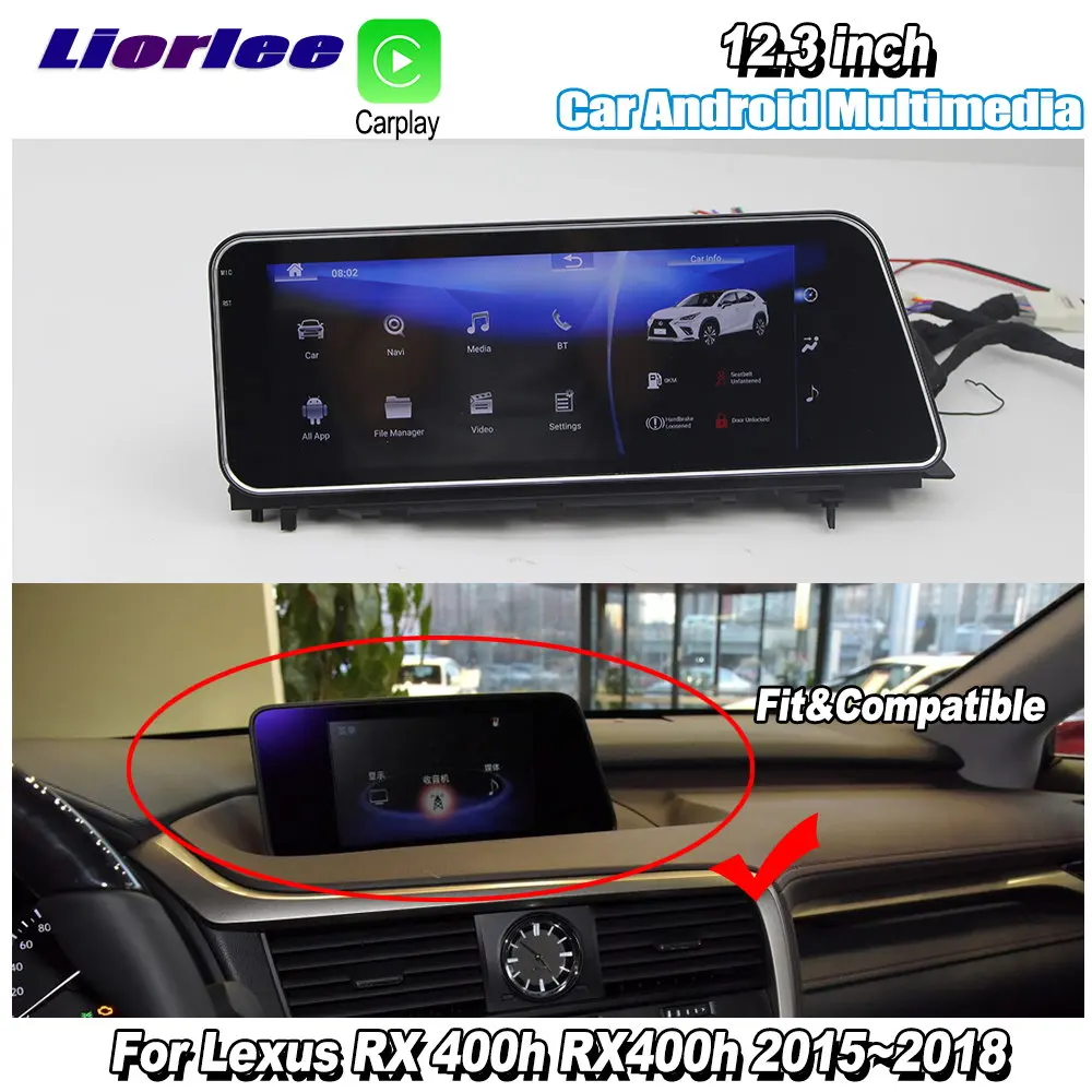 

Liorlee For Lexus RX 450h RX450h 2015-2018 Car Android Carplay GPS Navigation multimedia Player Radio Stereo WiFi DVD display