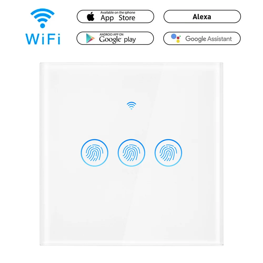 Умный выключатель настенный светильник Wi Fi сенсорная панель голосовое
