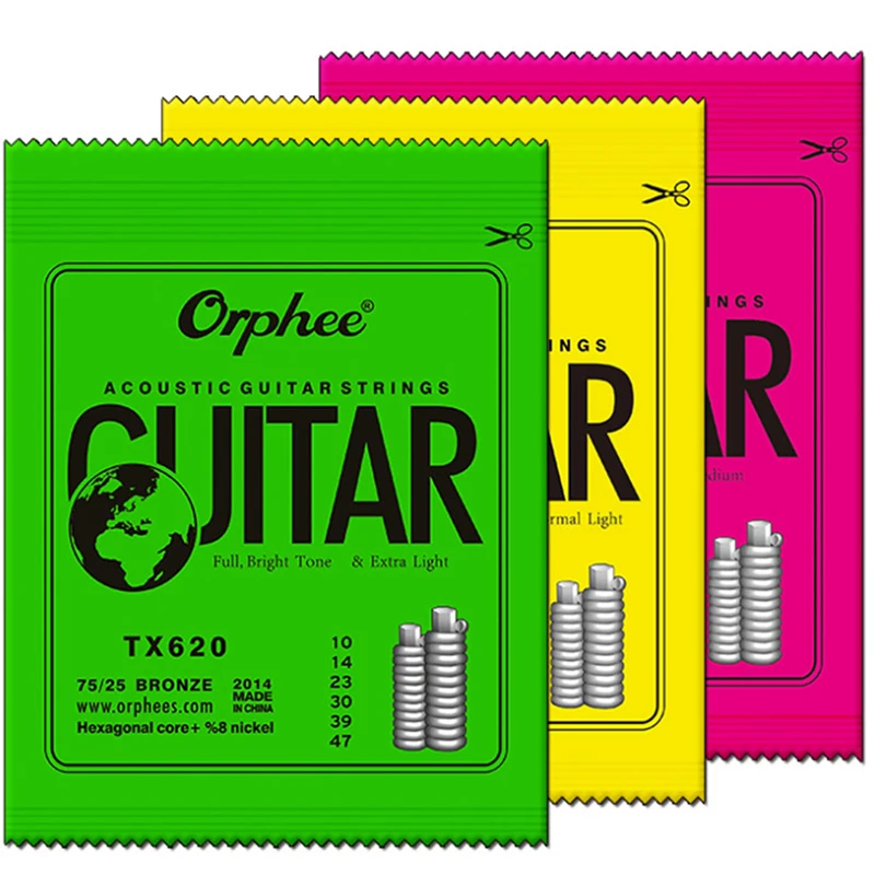 

Orphee гитарная струна с шестигранным сердечником + 8% никелевая бронза яркий тон и дополнительный светильник, дополнительный светильник, сред...