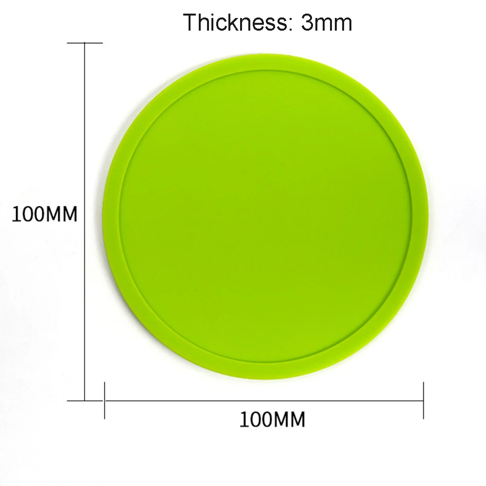 

Creative Simple Style Candy Color Silicone 10cm Round Coaster Waterproof Non-slip Insulation Tea Coaster Home Decoration New