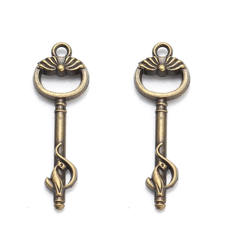 

10 Pcs Women Pendant Vintage Alloy Antique Style Bronze Brass Key Set Charms Pendant DIY Jewelry Making Wedding Party Favors