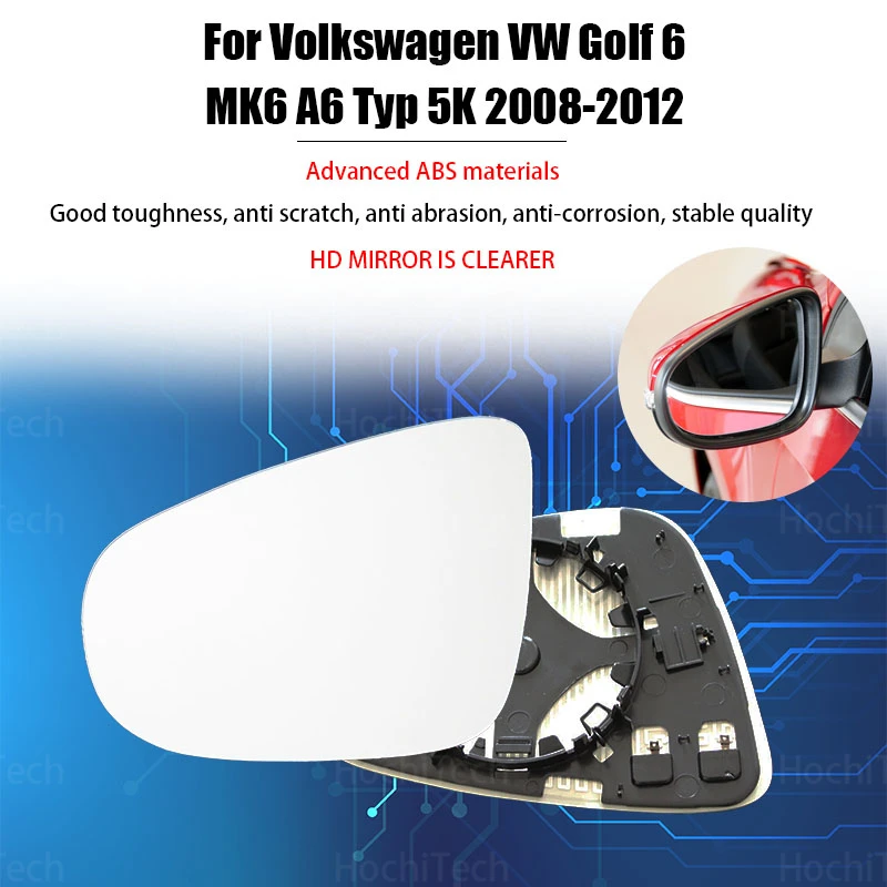 Wing Rearview Left & Right Mirror Glass Heated for Volkswagen VW Golf 6 MK6 A6 Typ 5K 2008-2012