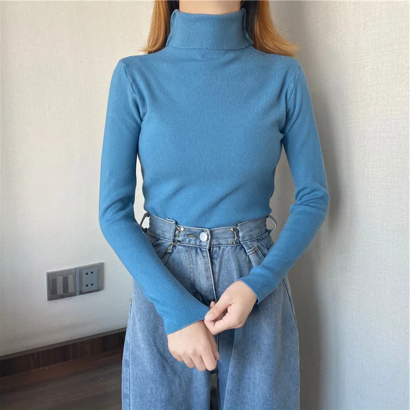 

Women's Sweater Wool Pullover Women Turtleneck Sweaters Female Woman Sweater GRAY22
