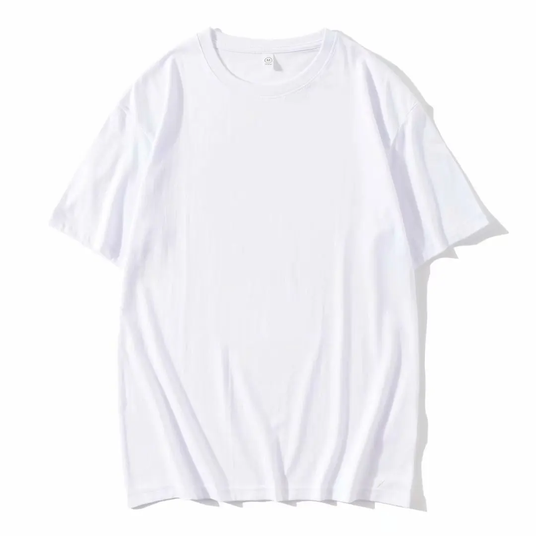 

Summer drop shoulder round neck short sleeve custom blank cotton T-shirt