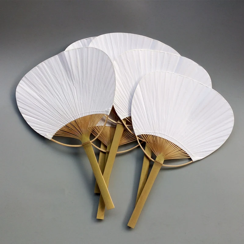 

24Pcs/Lot Wedding White Paddle Fan For Wedding Decoration