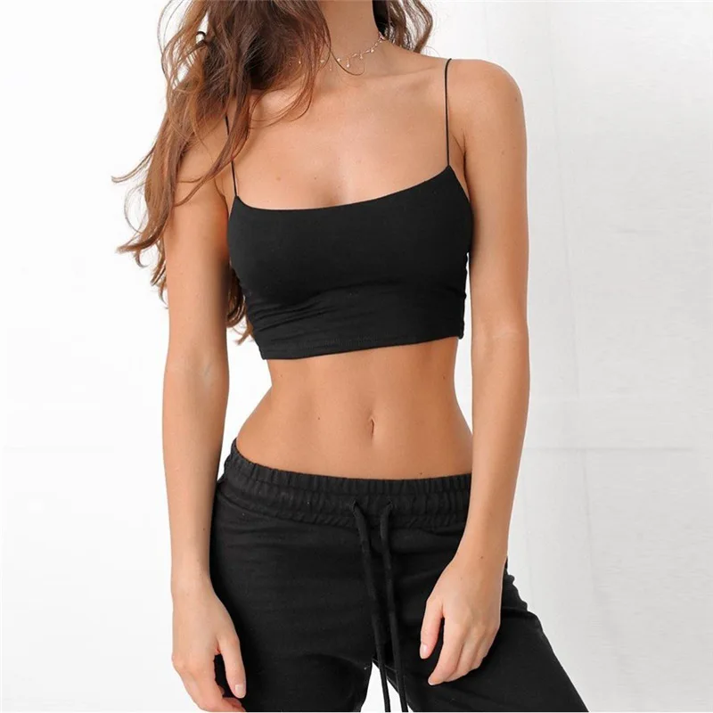 

Sexy Black Top Halter Crop Tops Women Summer Back Camisole Backless Fashion Casual Tube Top Sleeveless Vest