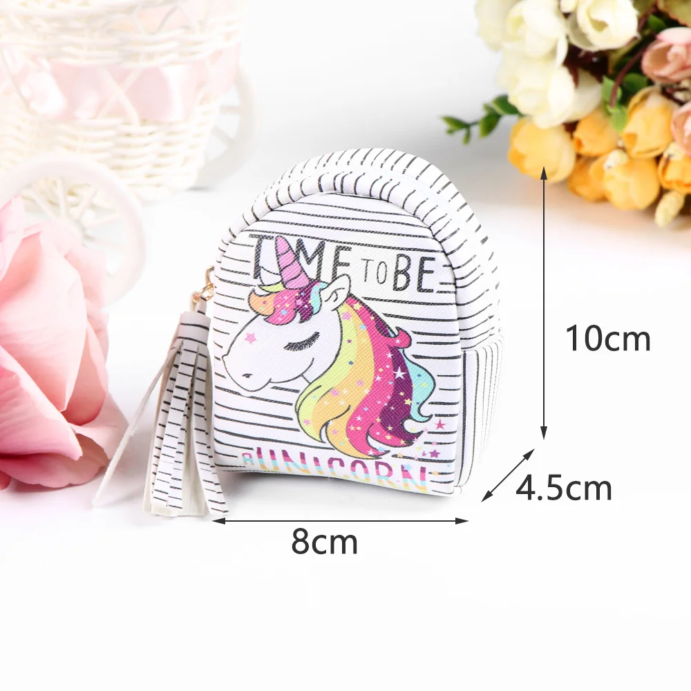 Мини-рюкзак с кисточками и мультипликационным рисунком Женский кошелек для