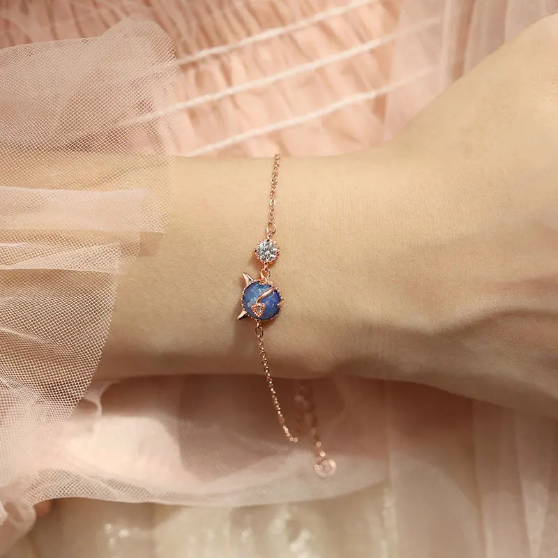 

925 Sterling Silver Demon Star Bracelet Korean Student Simple Personality Handmade Jewelry Makes Women Charming Wholesale