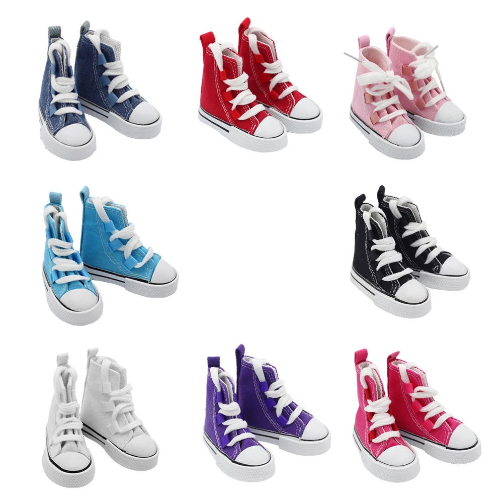 Кукольная парусиновая обувь 60 см ботинки с длинными носками ярких цветов на