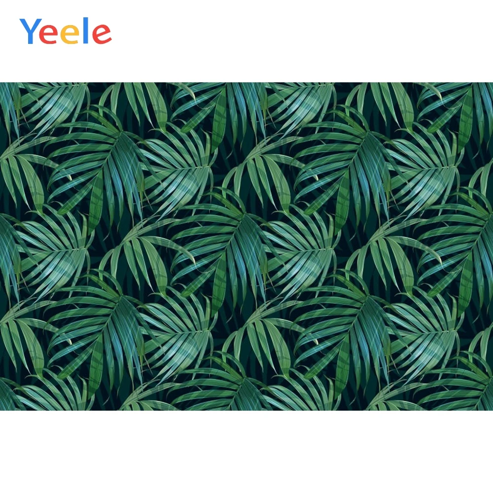 Фон для фотосъемки новорожденных с тропическим пальмовым деревом и листьями |