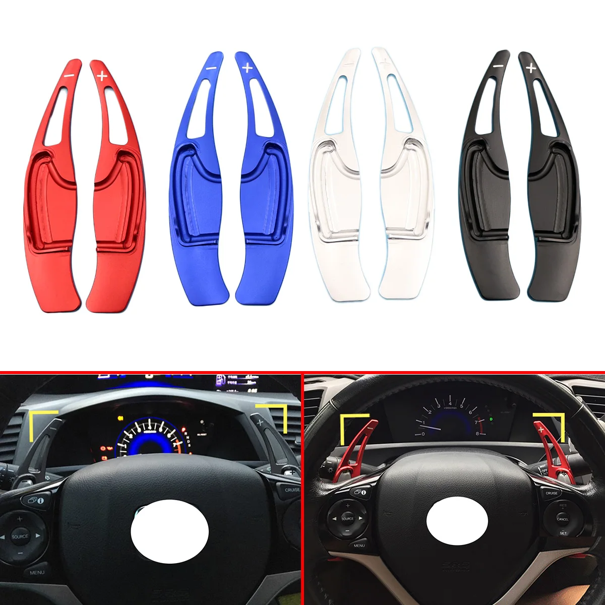 

Gear Steering Wheel Shift Paddle Shifter Extension Fit For Honda Civic CR-V CRV 2016 2017 Accessories Alloy