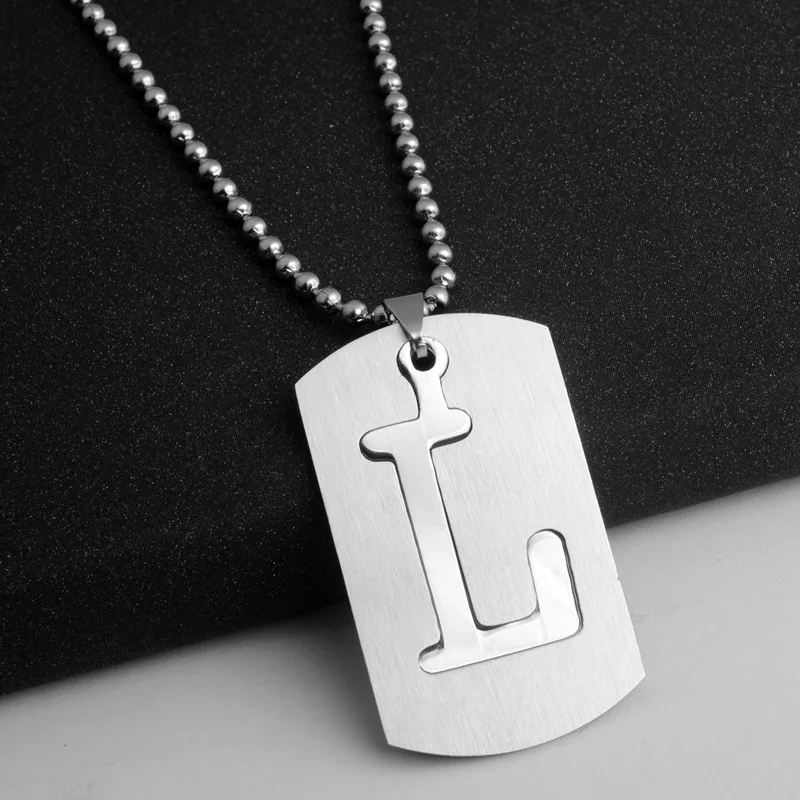 

10pcs Stainless steel alloy alphabet Initial Letter L America 26 English word Letter Family friend name sign Necklace jewelry