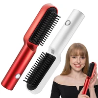 new lazy wireless hair straightenerhair straightener comb electric mini curly hair straightener dual use household tools