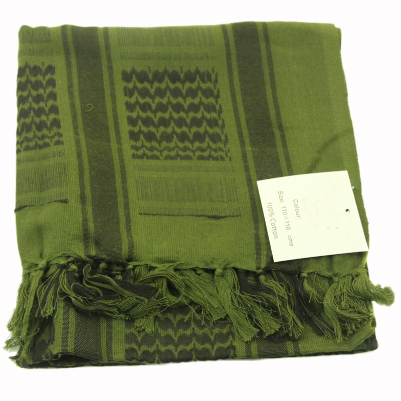 Армейский Военный Тактический Keffiyeh Shemagh шарф в арабском стиле, шаль на шею, накидка на голову, хлопок, зимние шарфы черного цвета