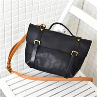 Casual handmade luxury retro art handmade leather handbags college wind vegetable tanne dnatural genuine leather all-match bag