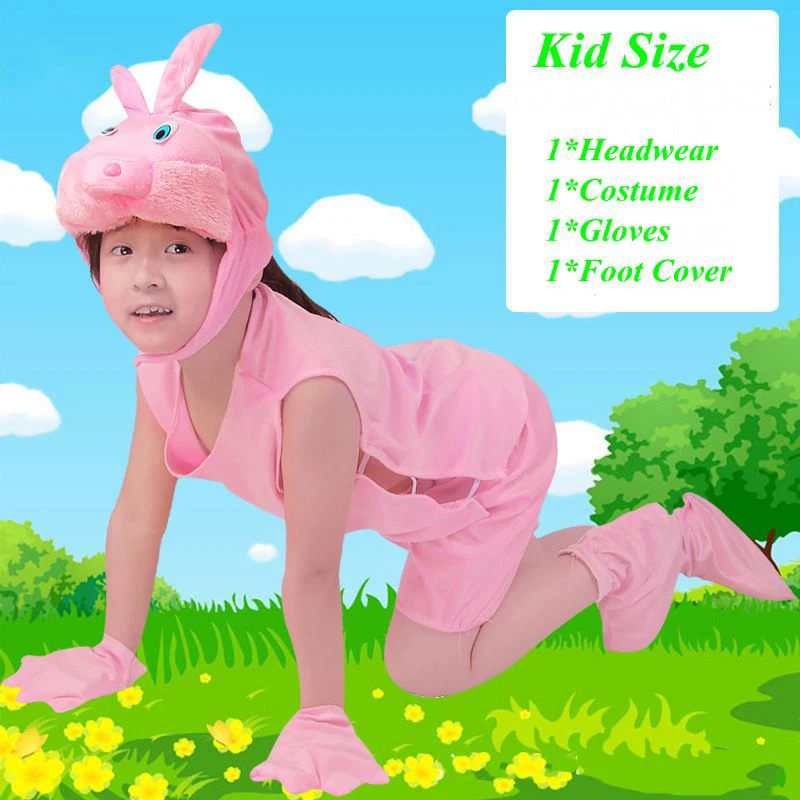 

Kid Cosplay Performannce Costumes Short Sleeve Animals Theme Pink Rabbit Disfraz Jumpsuit Children Birthday Party Role Play